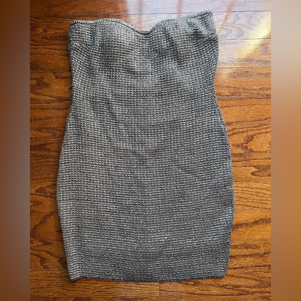 Symphony Strapless Black and Gray Dress Size Small